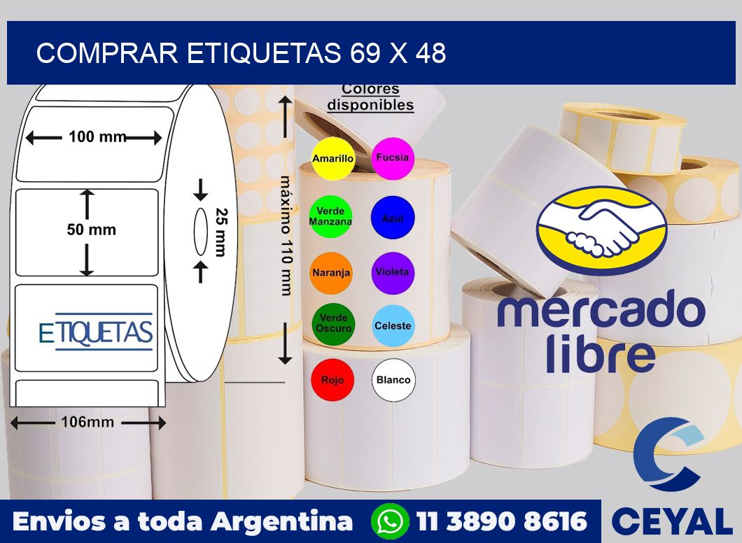 Comprar etiquetas 69 x 48