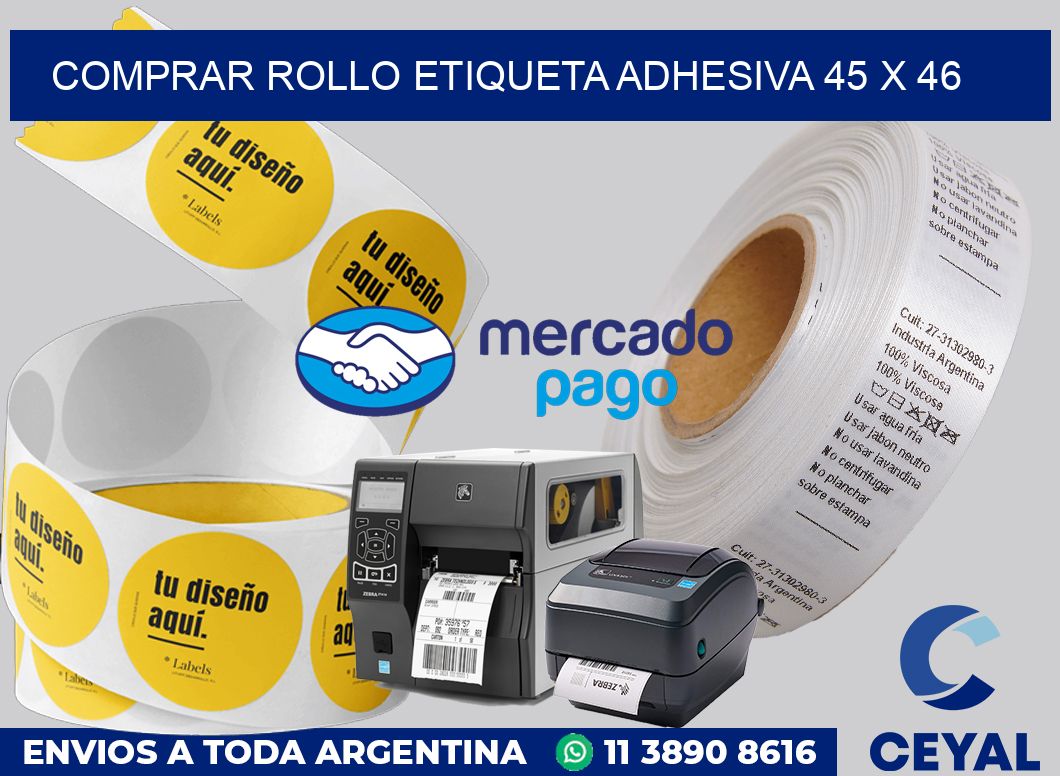 Comprar rollo etiqueta adhesiva 45 x 46