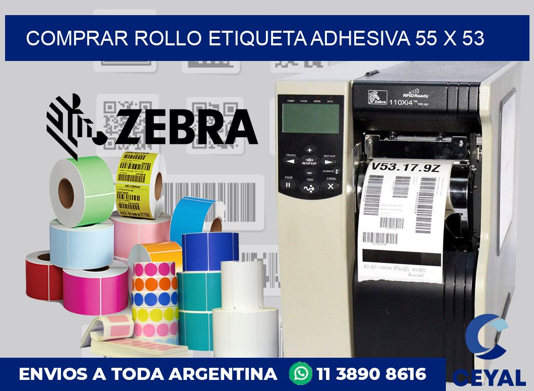 Comprar rollo etiqueta adhesiva 55 x 53