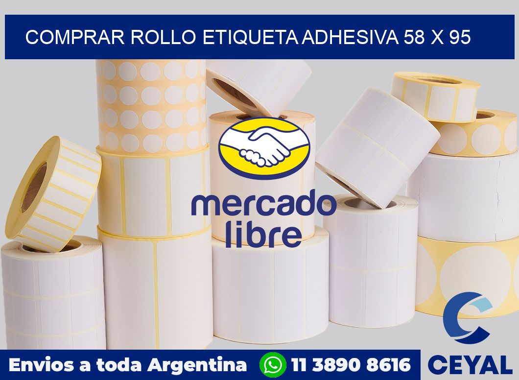 Comprar rollo etiqueta adhesiva 58 x 95