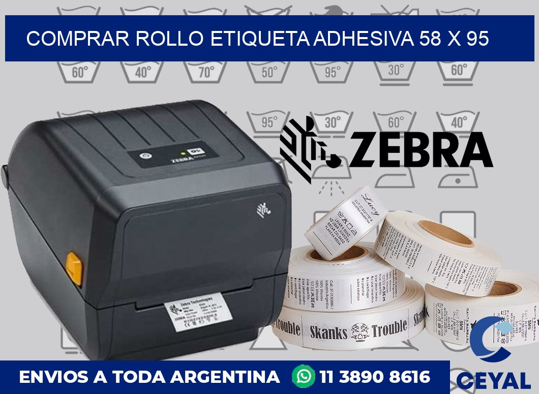 Comprar rollo etiqueta adhesiva 58 x 95
