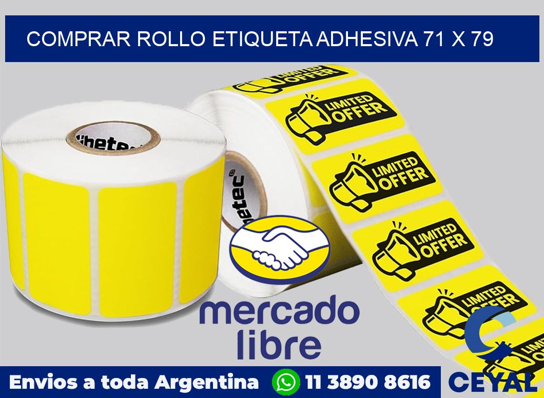 Comprar rollo etiqueta adhesiva 71 x 79