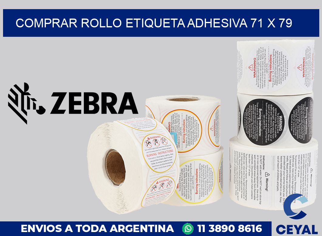 Comprar rollo etiqueta adhesiva 71 x 79