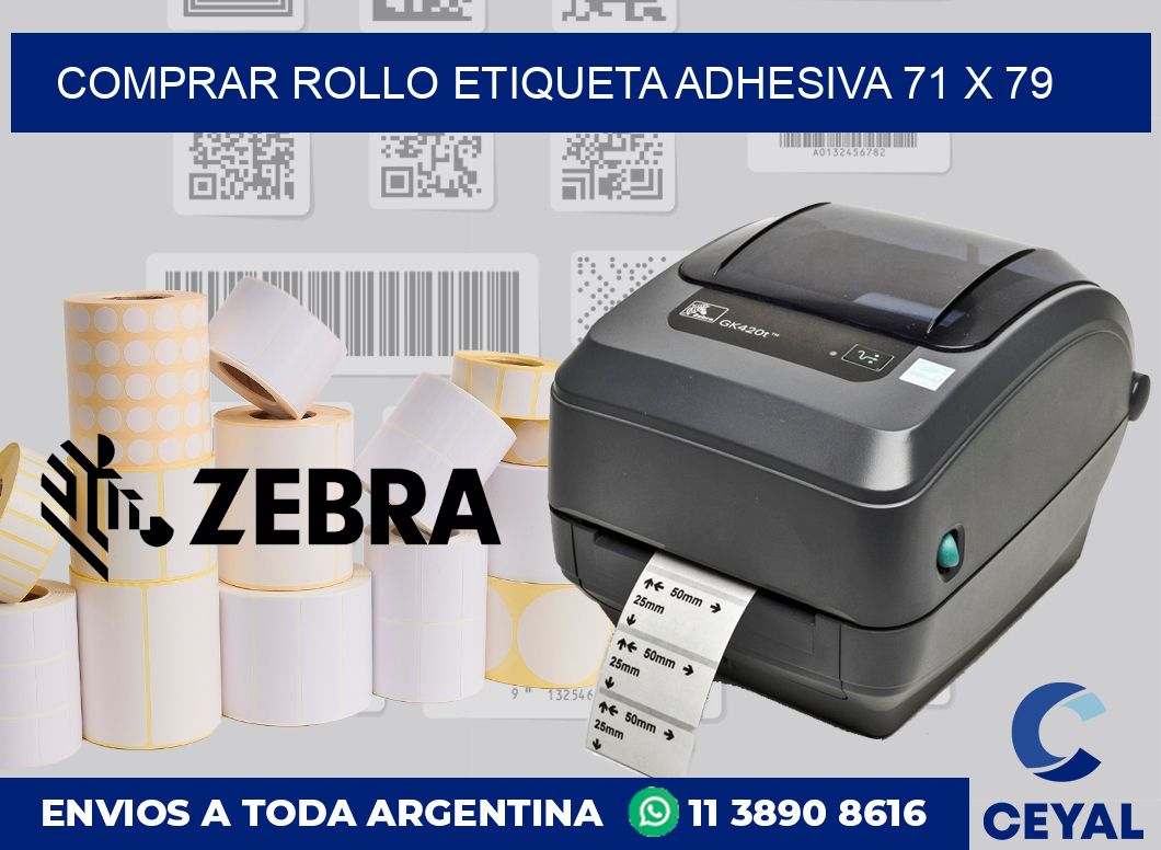 Comprar rollo etiqueta adhesiva 71 x 79