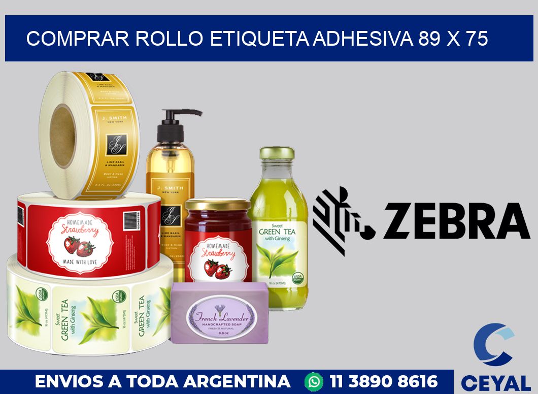 Comprar rollo etiqueta adhesiva 89 x 75