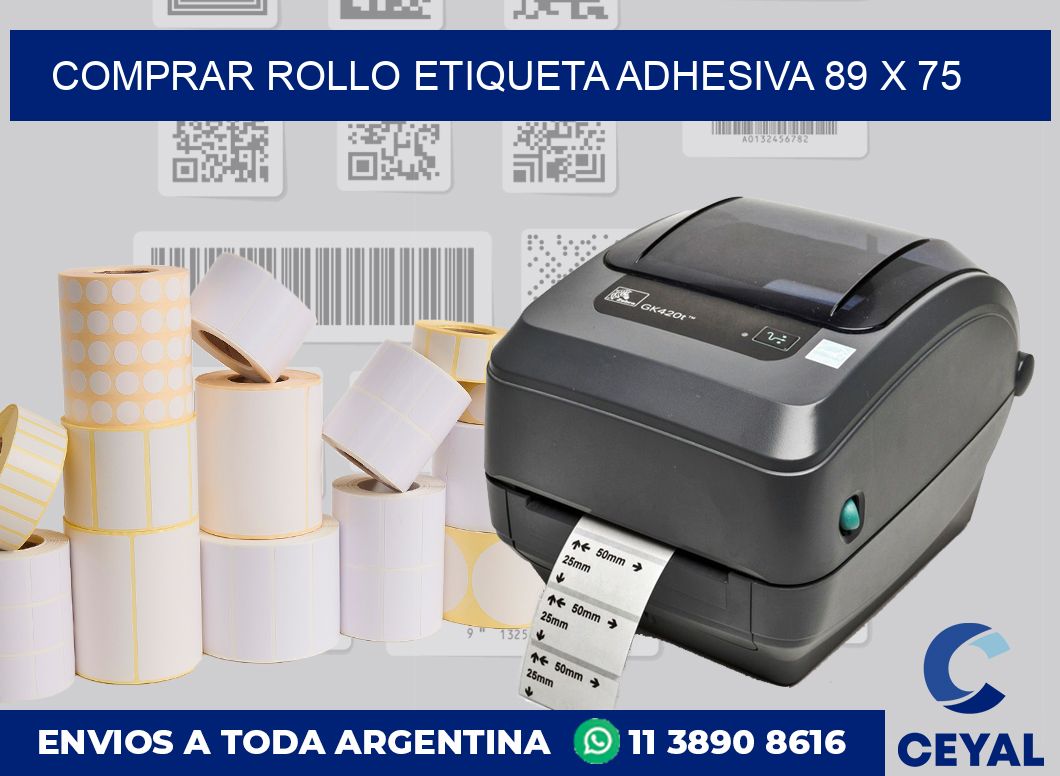 Comprar rollo etiqueta adhesiva 89 x 75