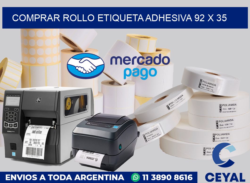 Comprar rollo etiqueta adhesiva 92 x 35