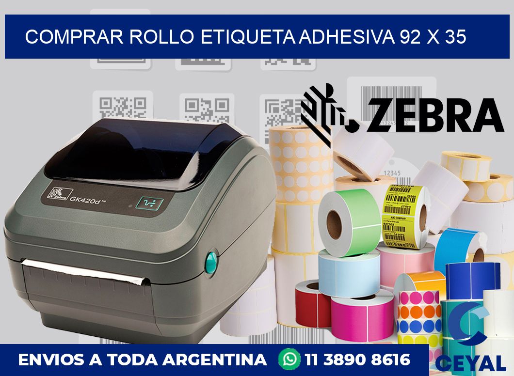 Comprar rollo etiqueta adhesiva 92 x 35