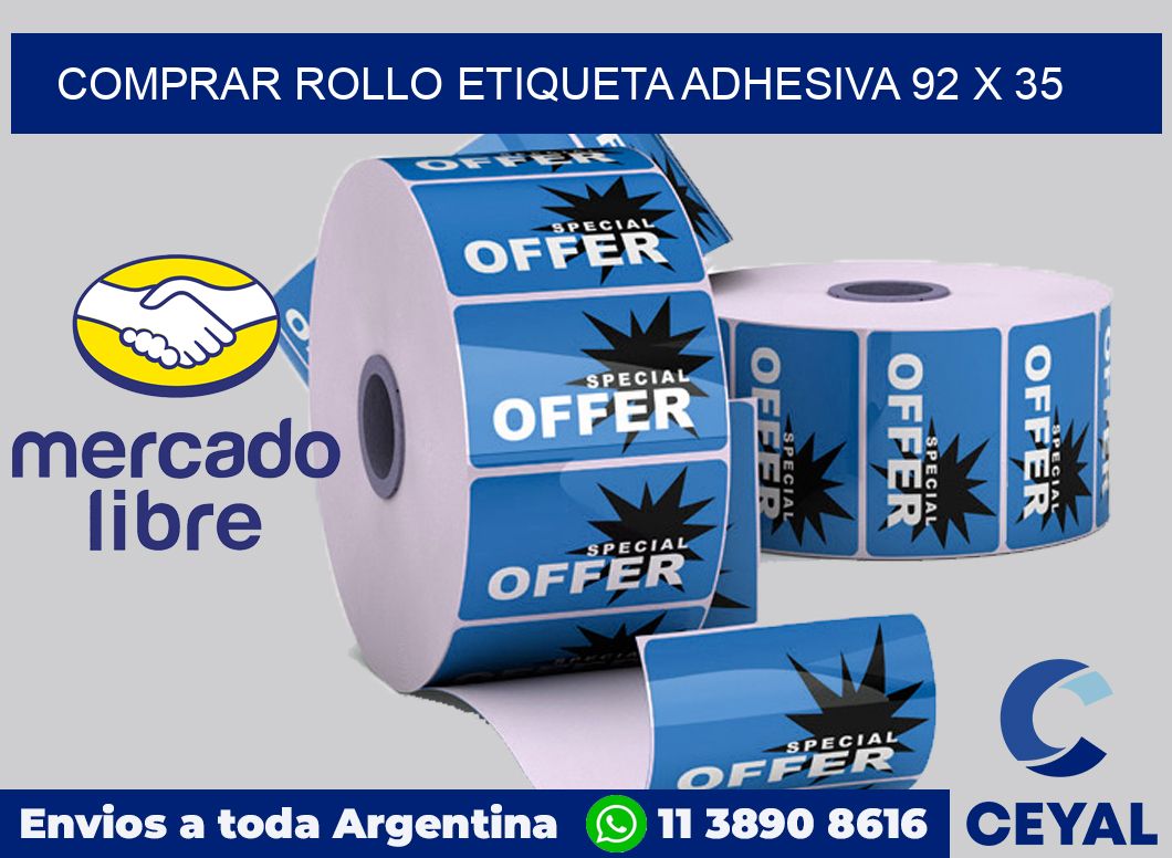 Comprar rollo etiqueta adhesiva 92 x 35