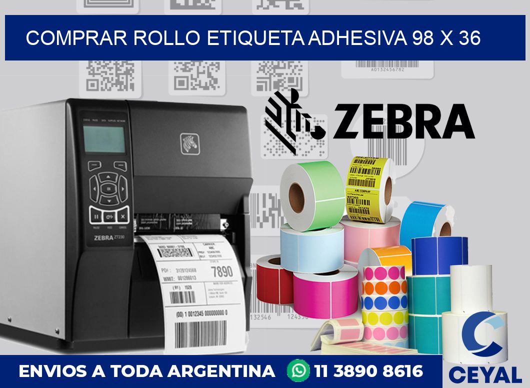 Comprar rollo etiqueta adhesiva 98 x 36