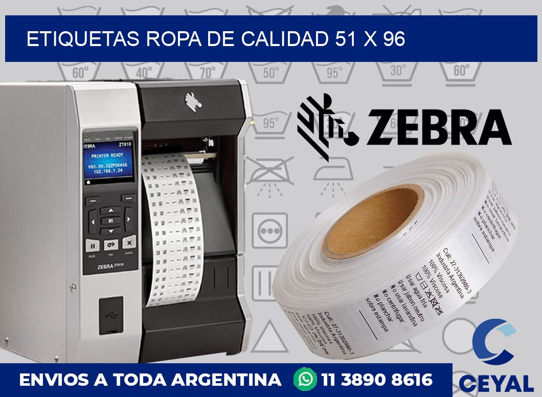 Etiquetas ropa de calidad 51 x 96