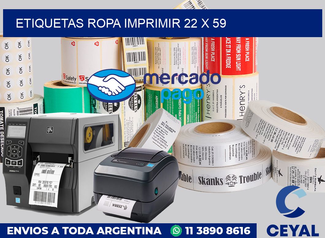 Etiquetas ropa imprimir 22 x 59