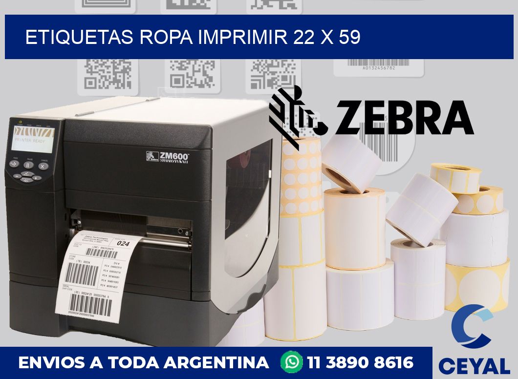 Etiquetas ropa imprimir 22 x 59