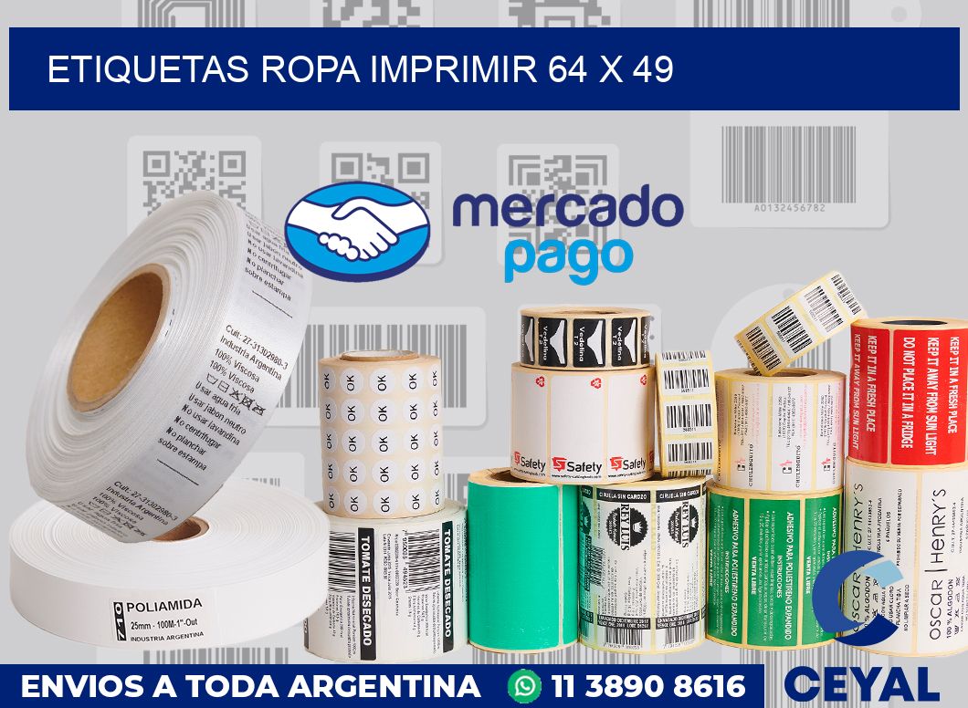Etiquetas ropa imprimir 64 x 49