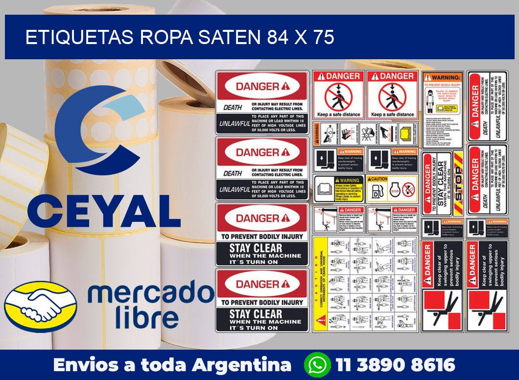 Etiquetas ropa saten 84 x 75