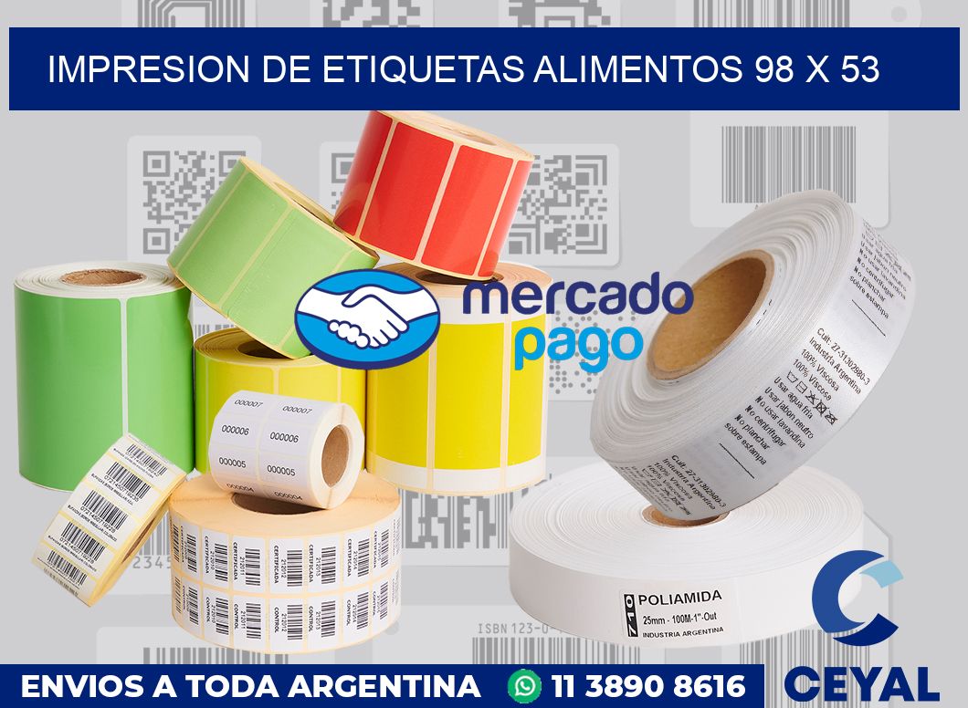 Impresion de etiquetas alimentos 98 x 53