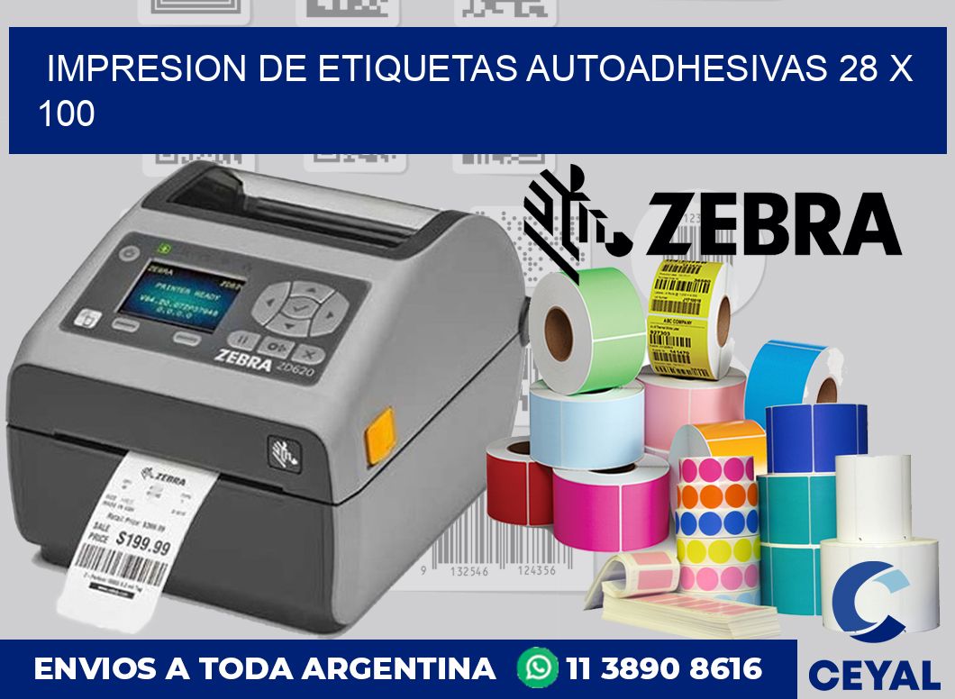 Impresion de etiquetas autoadhesivas 28 x 100