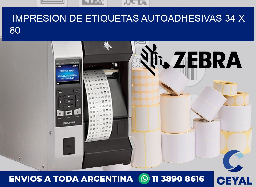 Impresion de etiquetas autoadhesivas 34 x 80