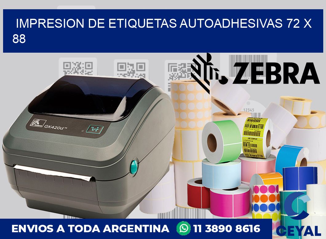 Impresion de etiquetas autoadhesivas 72 x 88