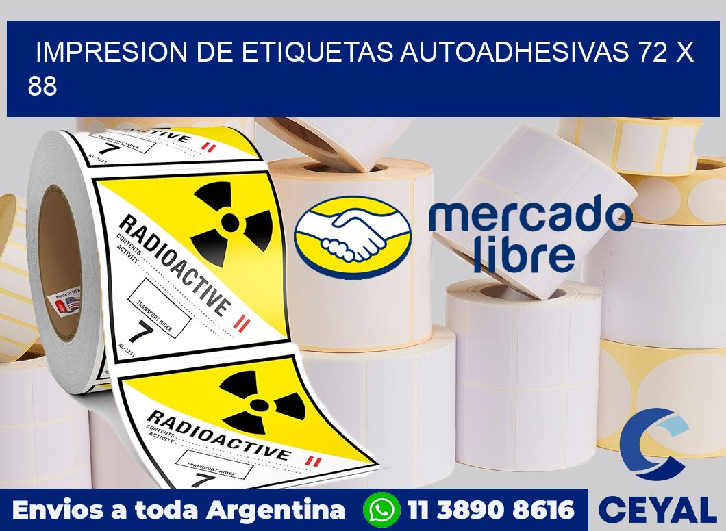 Impresion de etiquetas autoadhesivas 72 x 88