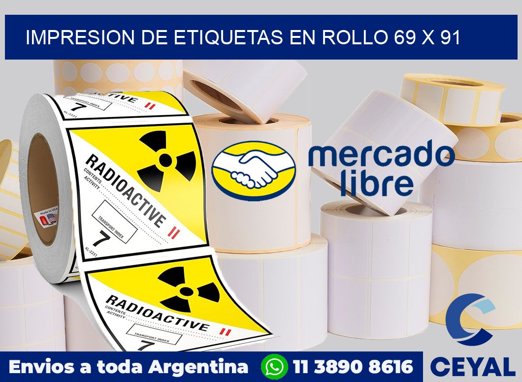 Impresion de etiquetas en rollo 69 x 91