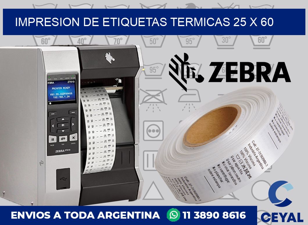 Impresion de etiquetas termicas 25 x 60
