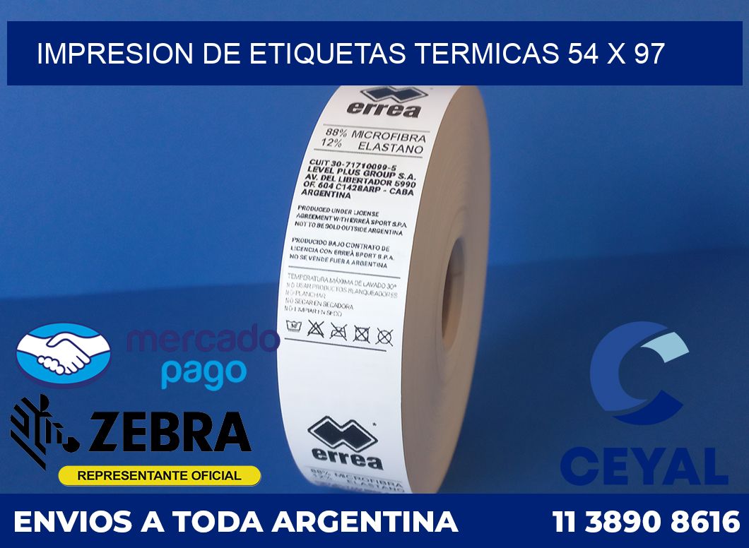 Impresion de etiquetas termicas 54 x 97