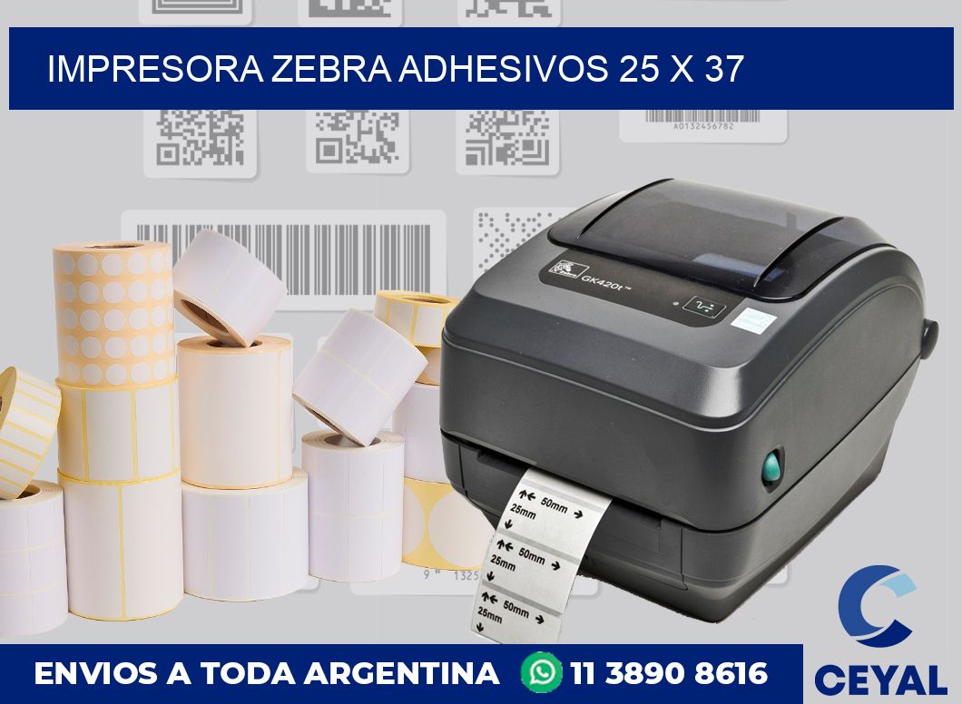 Impresora Zebra adhesivos 25 x 37