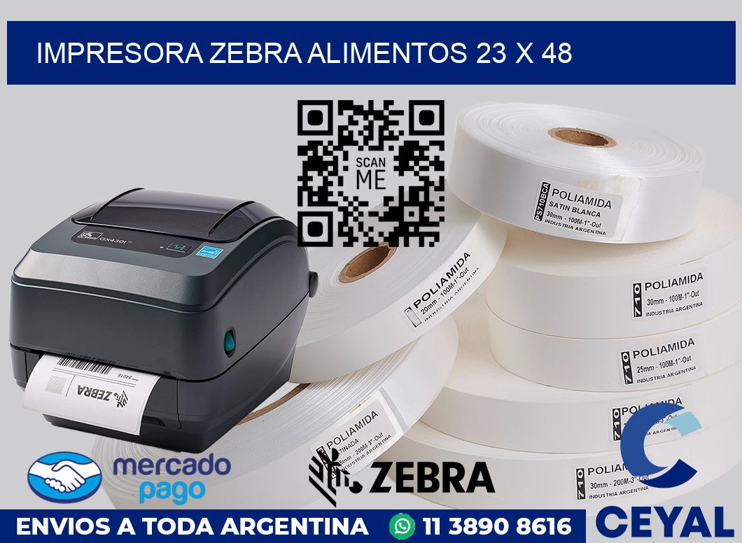 Impresora Zebra alimentos 23 x 48