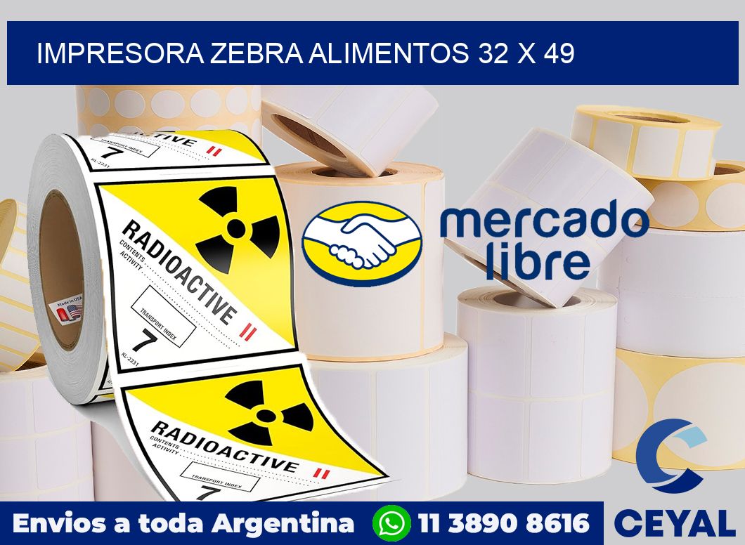 Impresora Zebra alimentos 32 x 49