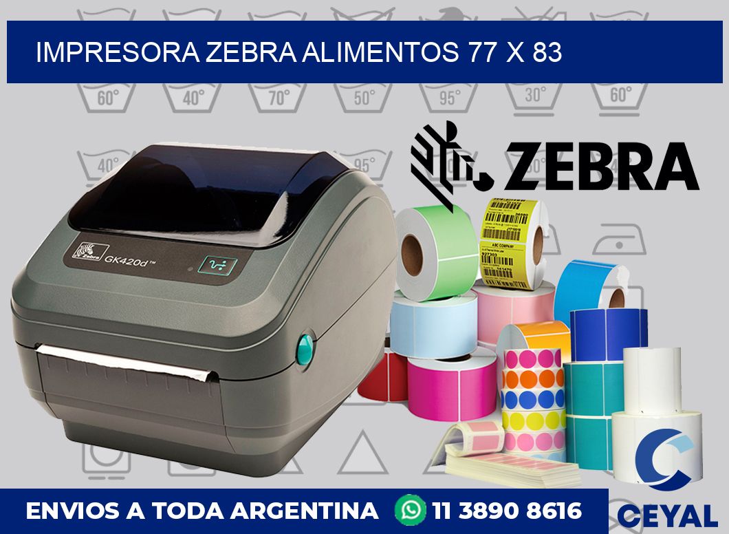 Impresora Zebra alimentos 77 x 83