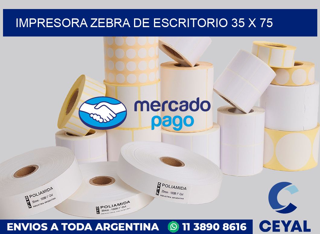 Impresora Zebra de escritorio 35 x 75