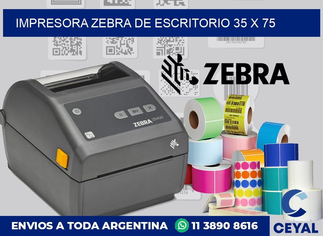 Impresora Zebra de escritorio 35 x 75