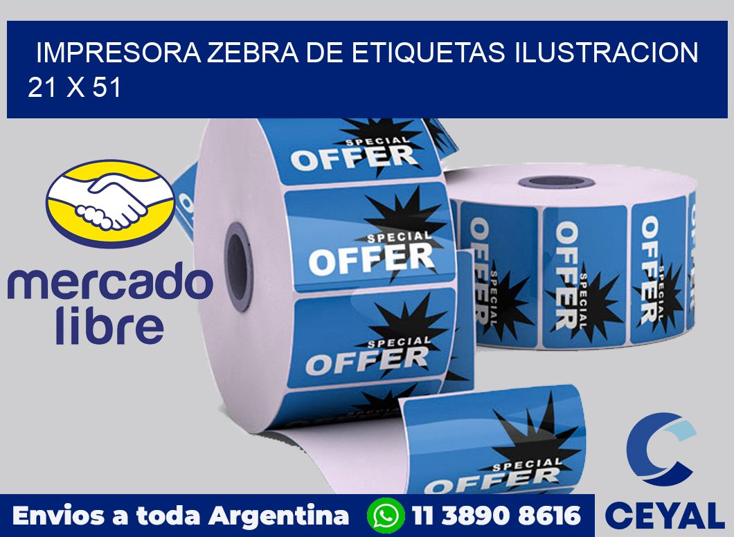 Impresora Zebra de etiquetas ilustracion 21 x 51