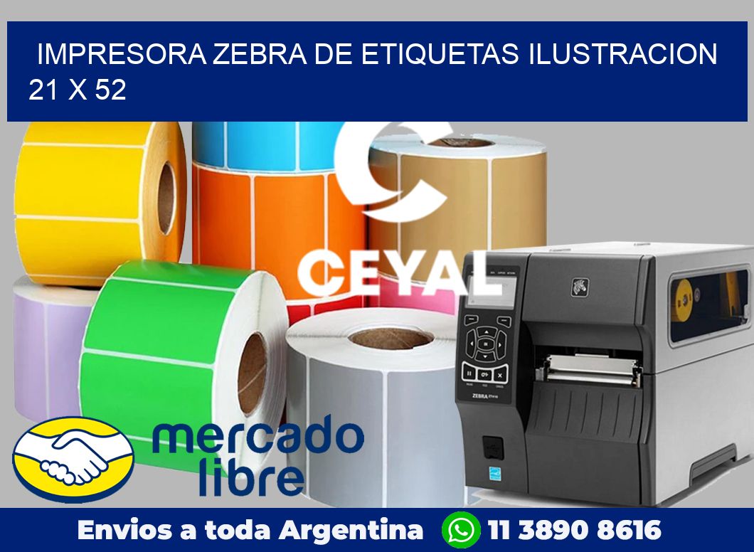 Impresora Zebra de etiquetas ilustracion 21 x 52