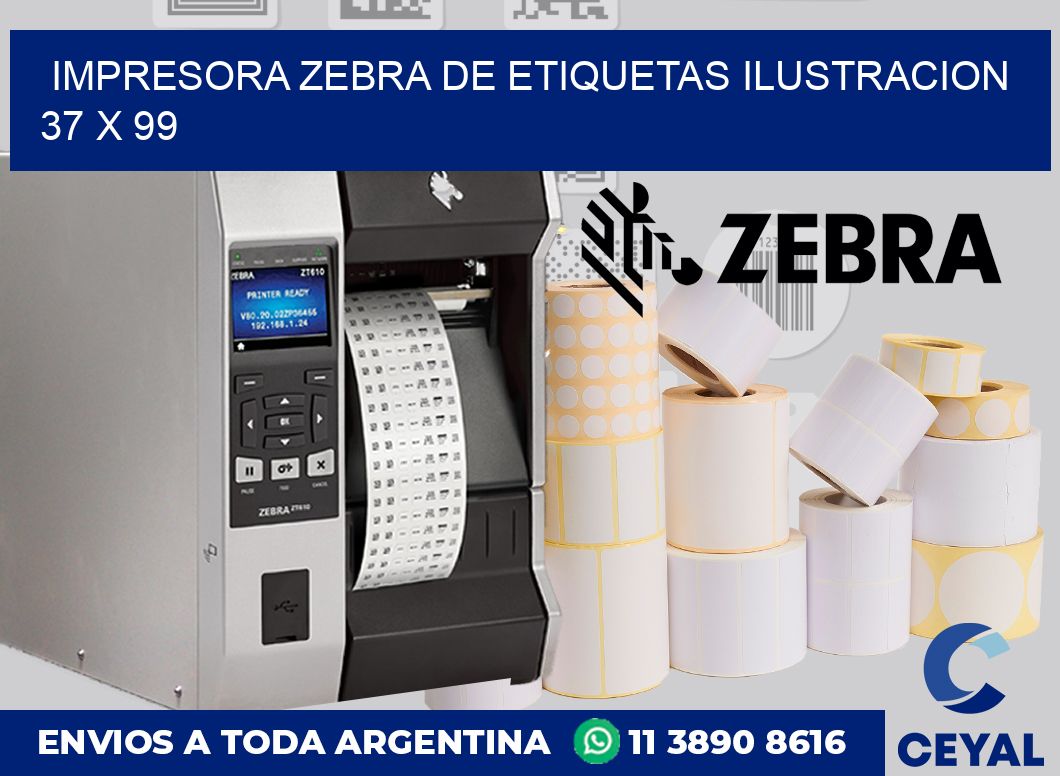 Impresora Zebra de etiquetas ilustracion 37 x 99