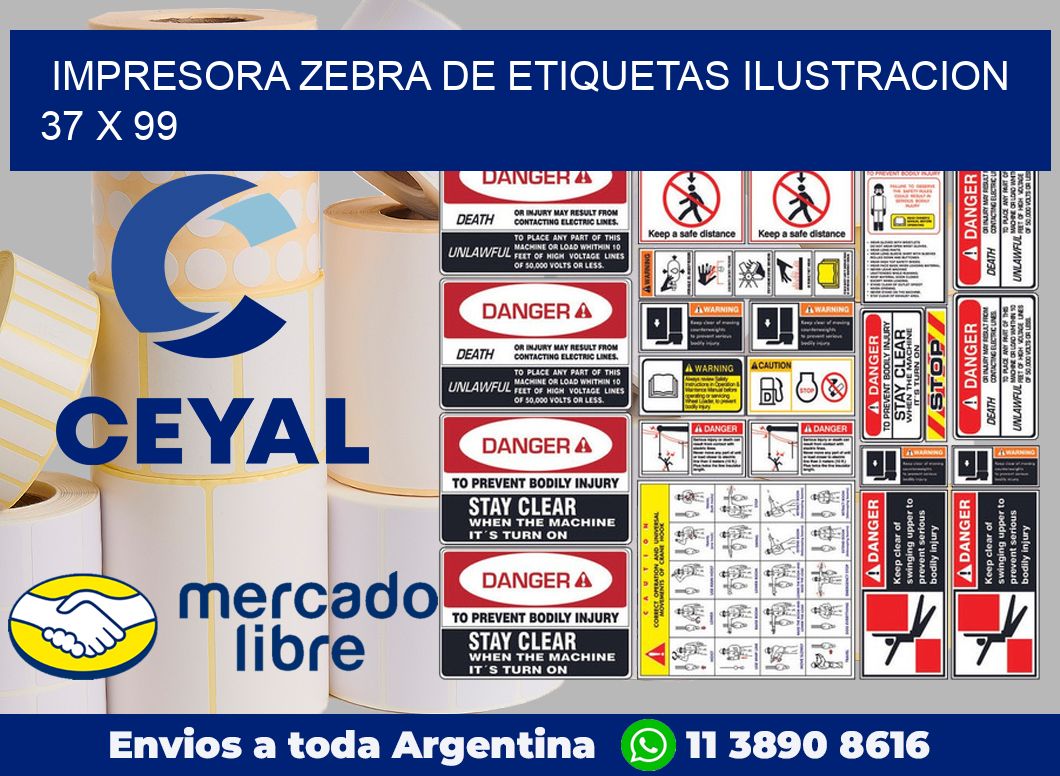 Impresora Zebra de etiquetas ilustracion 37 x 99