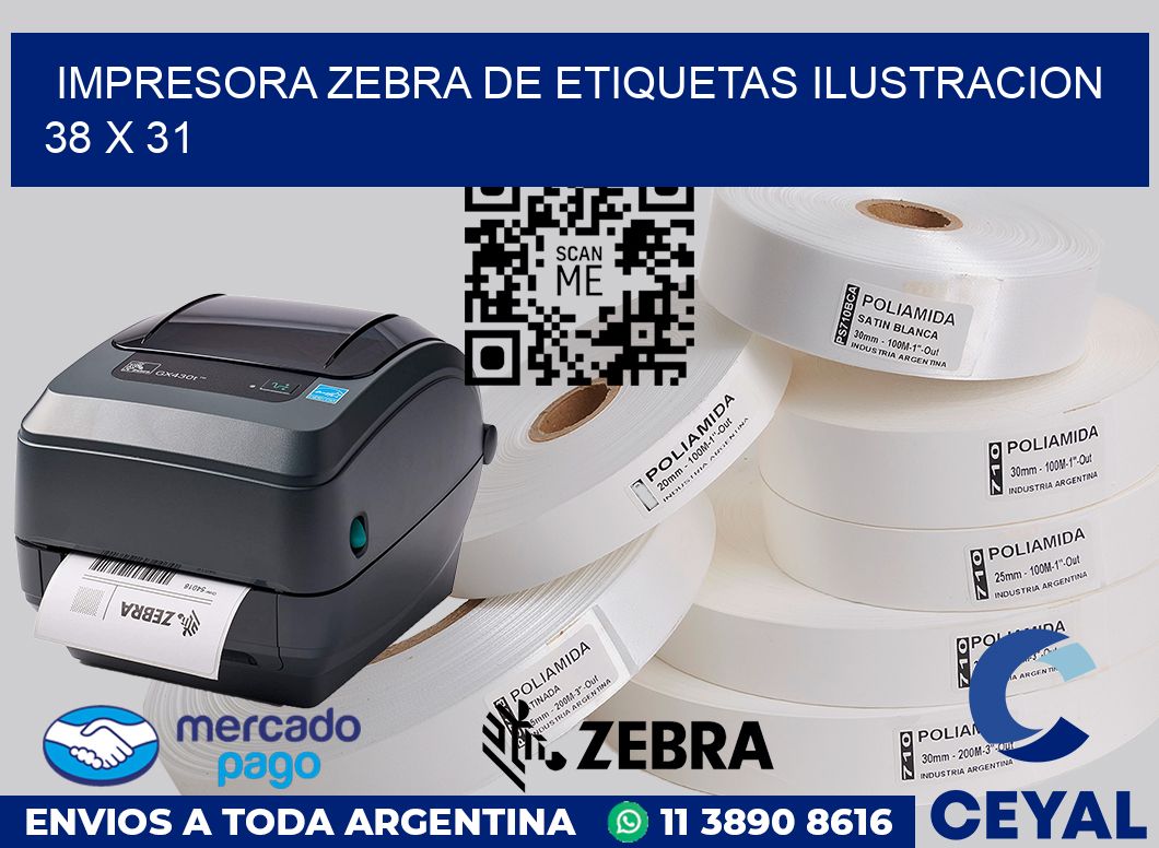 Impresora Zebra de etiquetas ilustracion 38 x 31