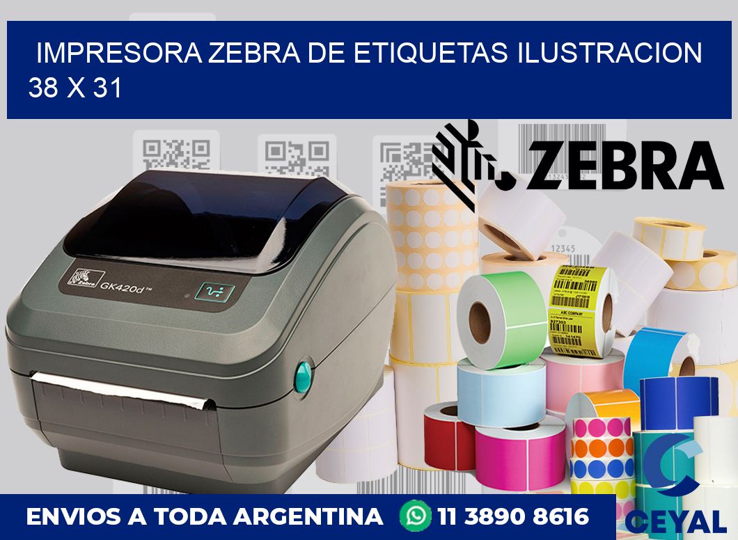 Impresora Zebra de etiquetas ilustracion 38 x 31