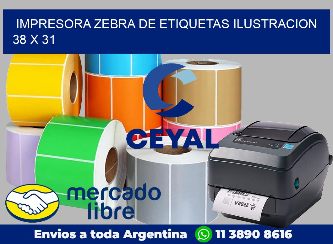 Impresora Zebra de etiquetas ilustracion 38 x 31