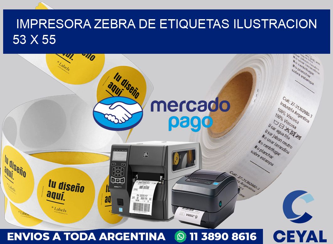 Impresora Zebra de etiquetas ilustracion 53 x 55