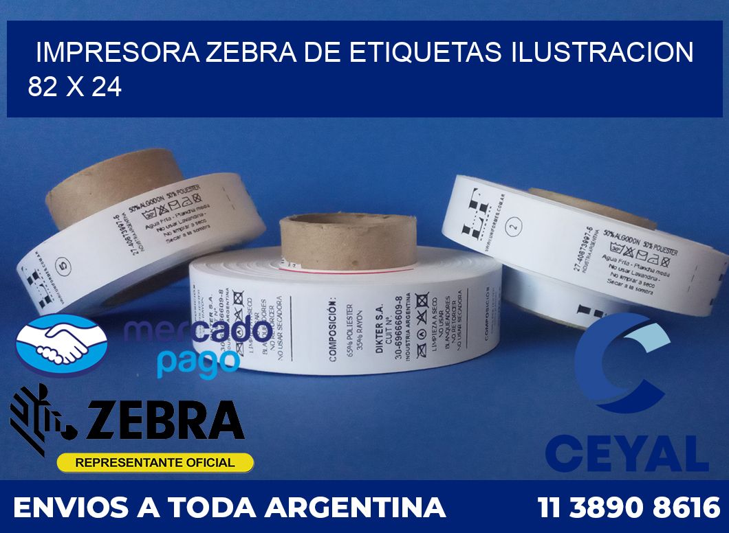 Impresora Zebra de etiquetas ilustracion 82 x 24