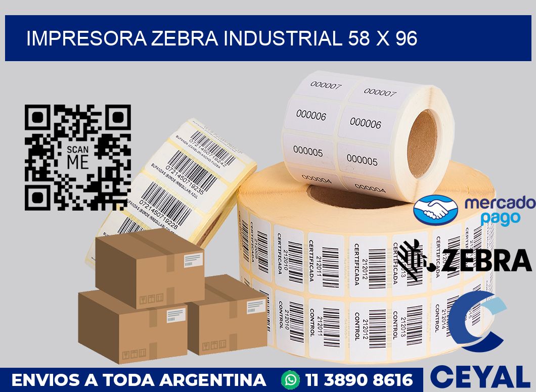 Impresora Zebra industrial 58 x 96