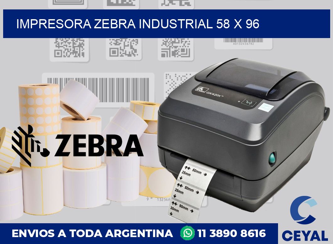 Impresora Zebra industrial 58 x 96