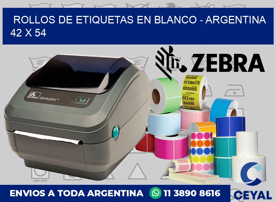 Rollos de etiquetas en blanco - Argentina 42 x 54