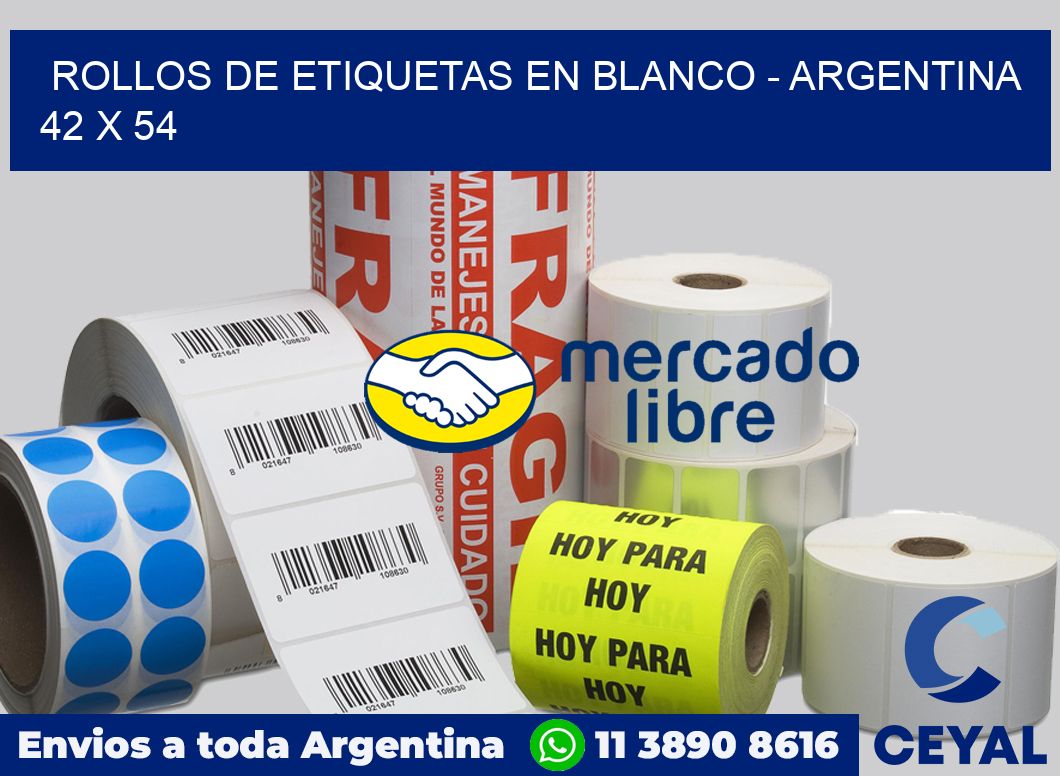 Rollos de etiquetas en blanco – Argentina 42 x 54