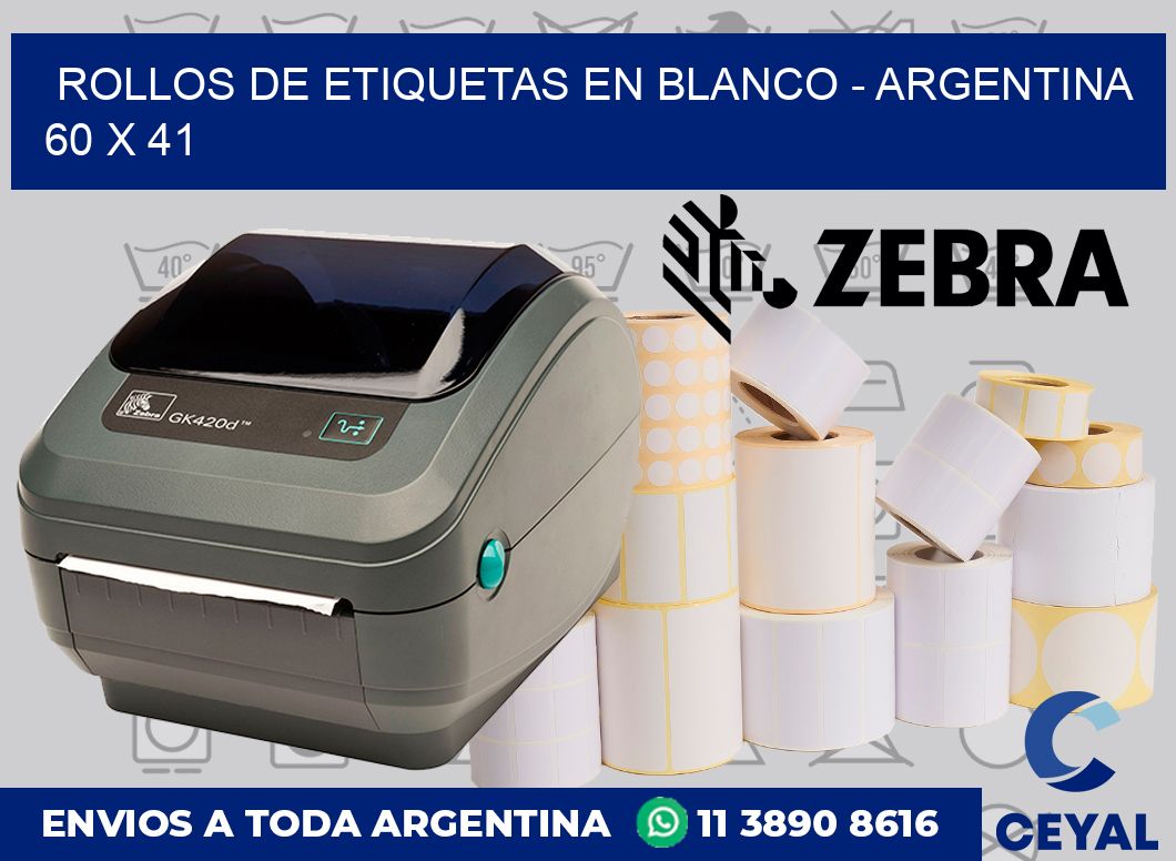 Rollos de etiquetas en blanco - Argentina 60 x 41