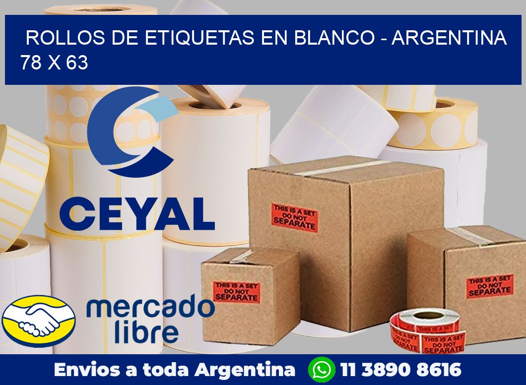 Rollos de etiquetas en blanco – Argentina 78 x 63