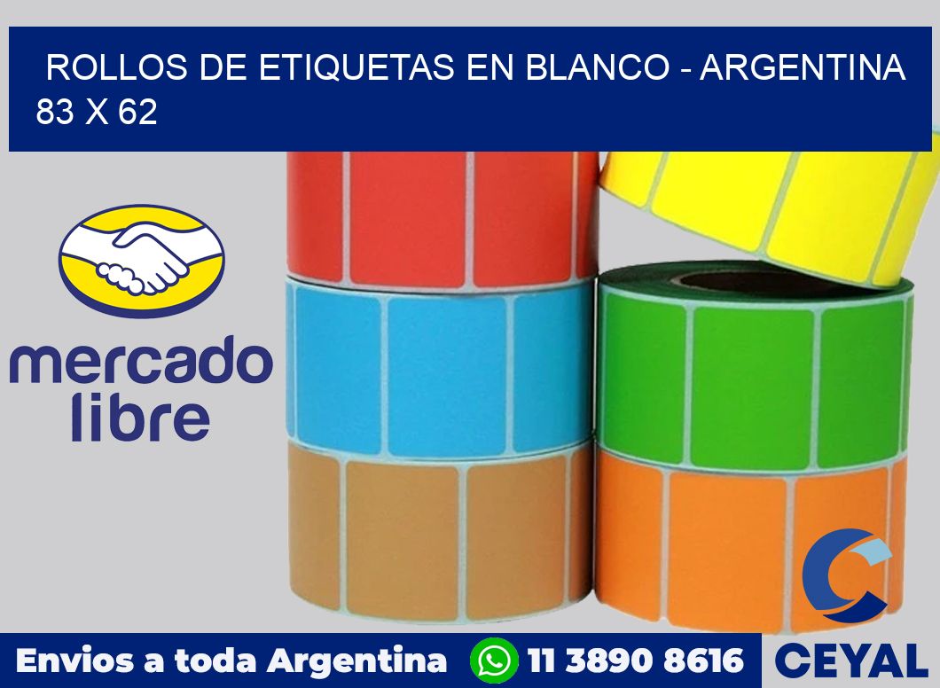 Rollos de etiquetas en blanco - Argentina 83 x 62