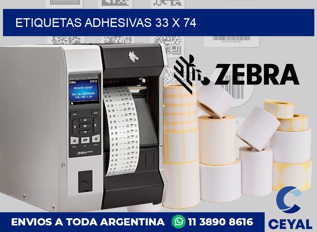 etiquetas adhesivas 33 x 74
